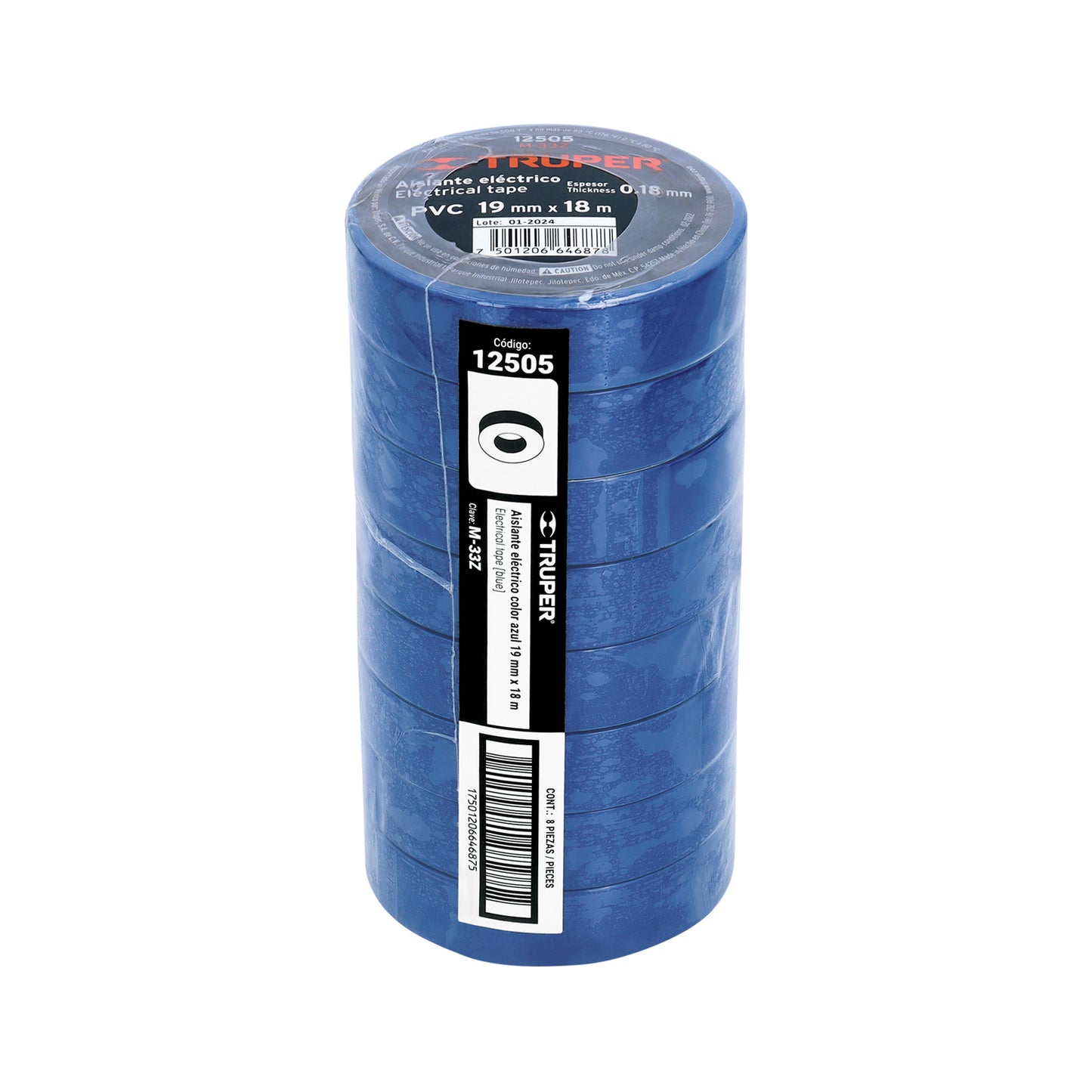 Cinta aislante 18 m x 19 mm azul