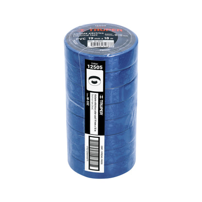 Cinta aislante 18 m x 19 mm azul