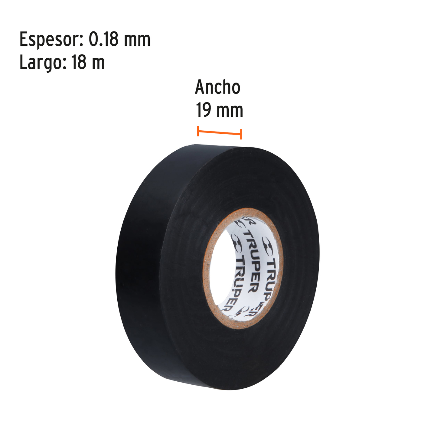 Cinta aislante 18 m x 19 mm negra