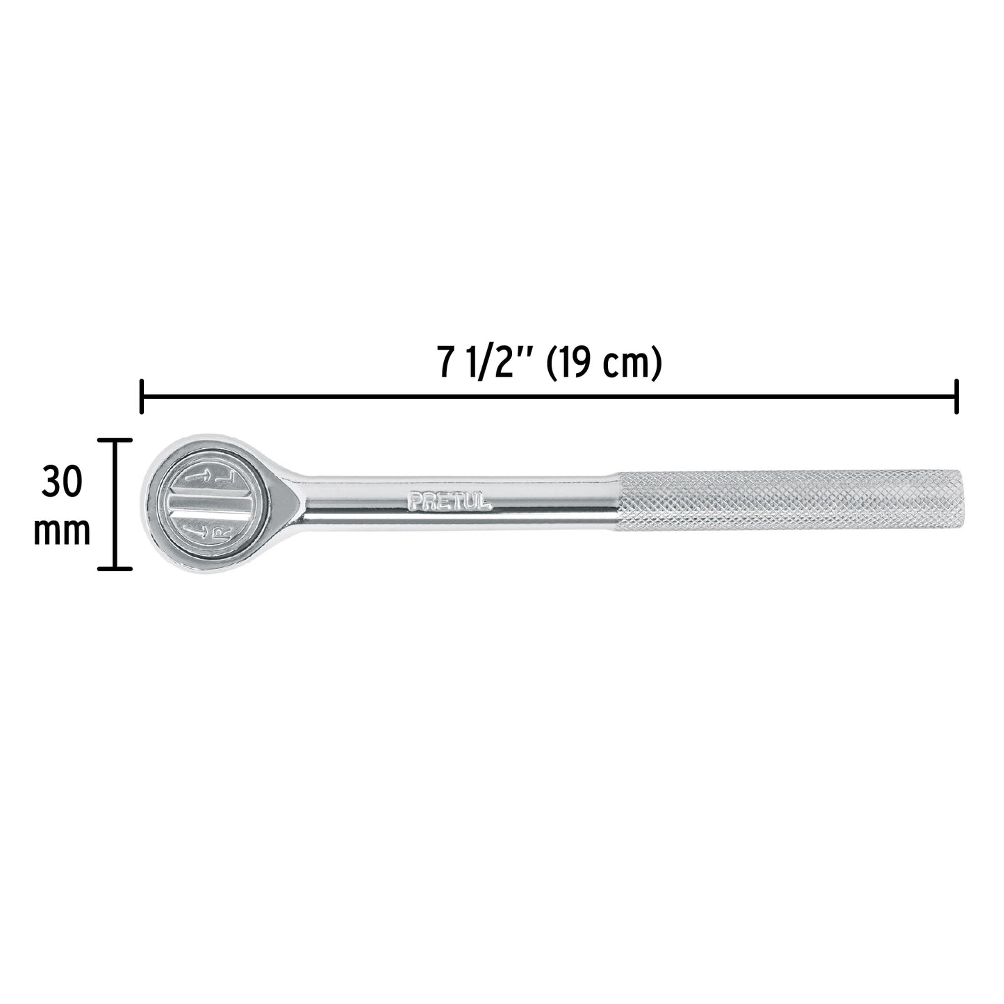 Matraca cuadro 3/8pulg cabeza redonda