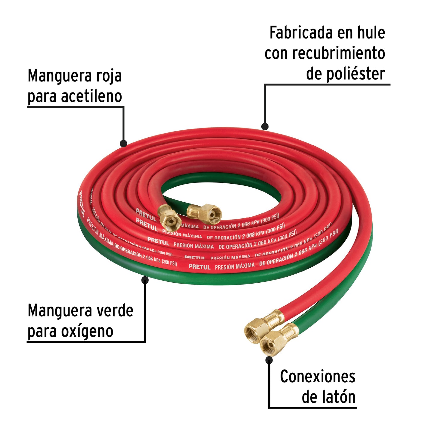 Manguera cuata reforzada de 45 m para