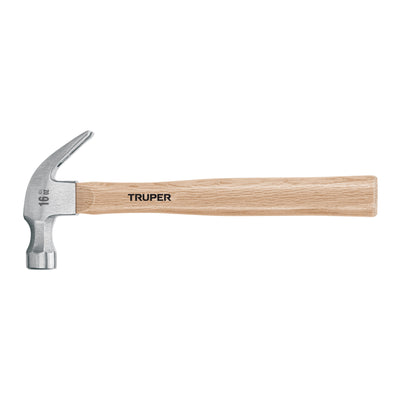 Martillo pulido de 16 oz con uña curva y mango de madera