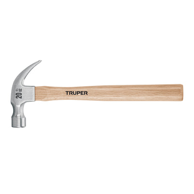 Martillo pulido de 20 oz con uña curva y mango de madera