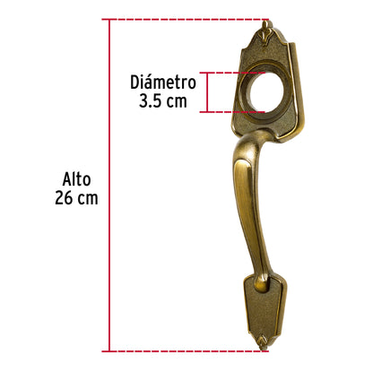 Chapetón metálico para puerta acabado latón antiguo