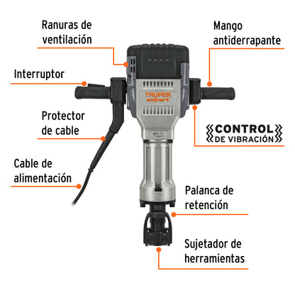 Martillo demoledor HEX 30 kg 62J 2000W - SKU 100894