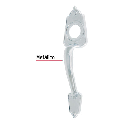 Chapetón metálico para puerta acabado cromo mate