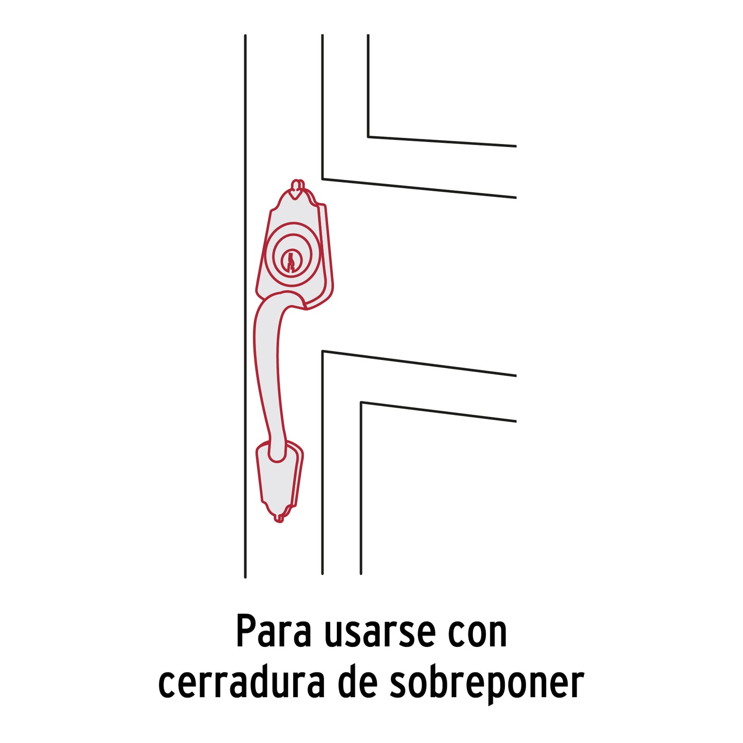 Chapetón metálico para puerta acabado cromo mate