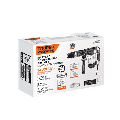 Martillo demoledor SDS Max 6kg 14J 1200W - SKU 100890