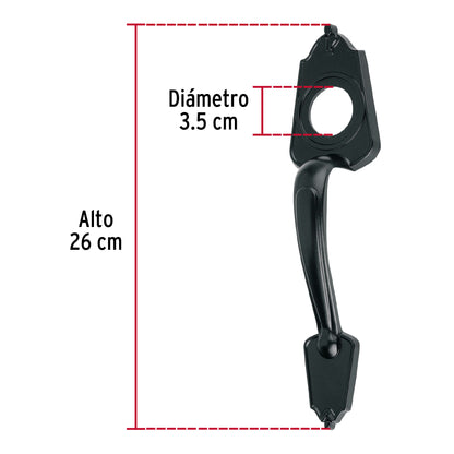 Chapetón metálico para puerta, acabado negro · vista 3