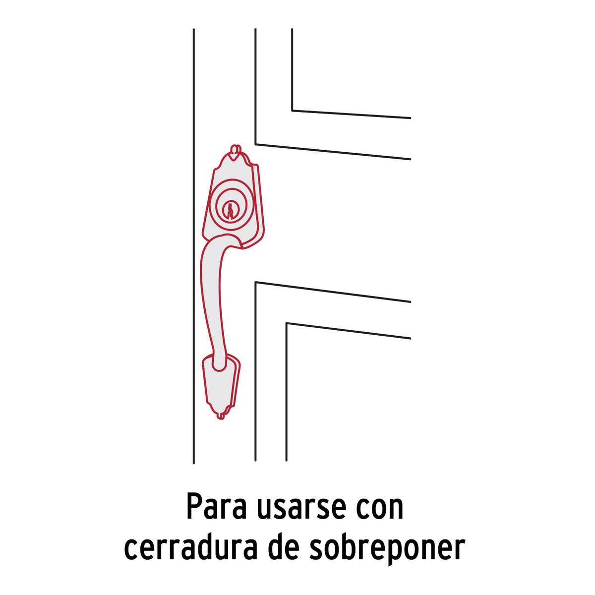 Chapetón metálico para puerta, acabado negro · vista 4