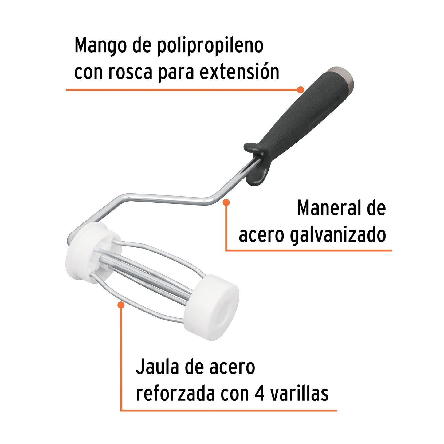 Maneral de 4 pulgadas con jaula para rodillo