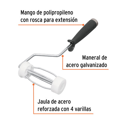 Maneral de 4 pulgadas con jaula para rodillo