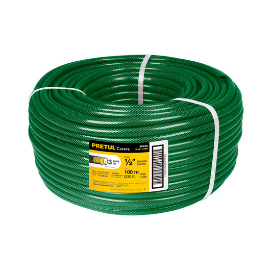 Metro de manguera de 1/2" con 3 capas en rollo de 100 m