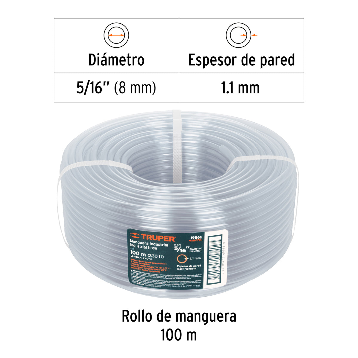 Mangueras industriales rollos de 100 m