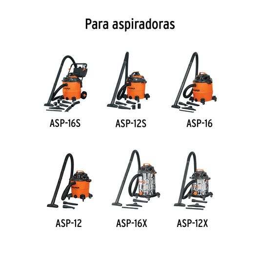 Manguera para aspiradoras de 12 y 16 gal