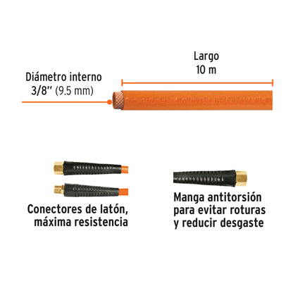 Manguera PVC compresor 10 m 3/8 pulg