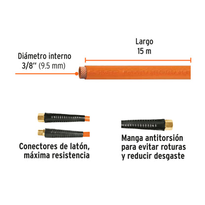 Manguera PVC compresor 15 m 3/8 pulg