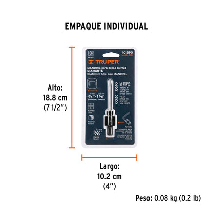 Mandril para brocasierra diamante con rosca 3/8" · vista 4