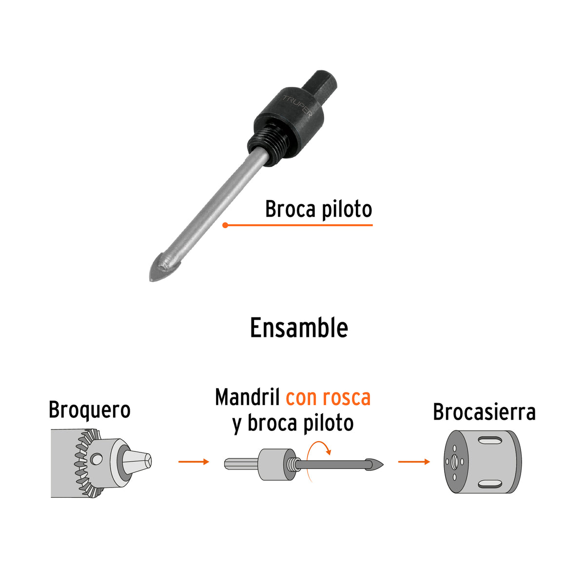Mandril para brocasierra diamante con rosca 3/8" · vista 2