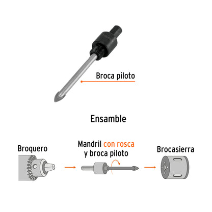 Mandril para brocasierra diamante con rosca 3/8" · vista 2