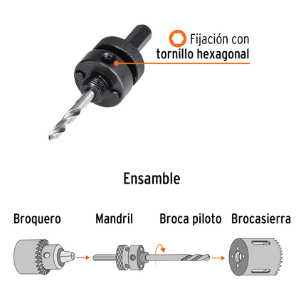 Mandril zanco 7/16 pulg. para brocasierras