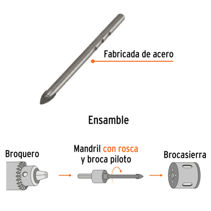 Broca piloto de 1/4" para brocasierras diamante · vista 2