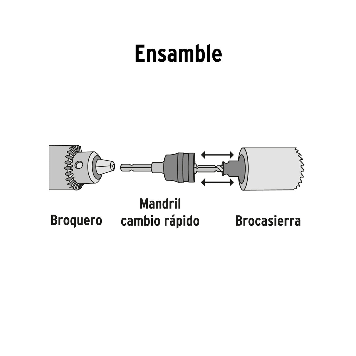 Mandril de cambio rápido con adaptadores y broca, EXPERT · vista 3