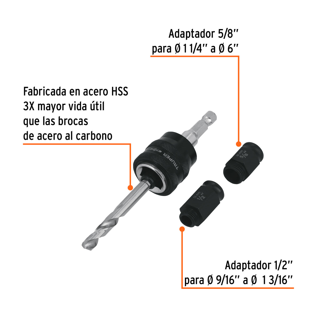 Mandril de cambio rápido con adaptadores y broca, EXPERT · vista 2