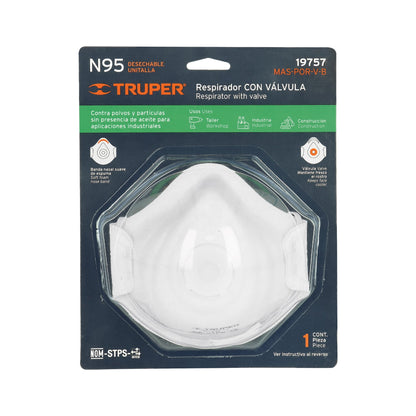 Respirador N95 con válvula de exhalación