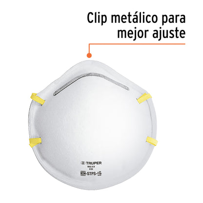 Respiradores N95 para polvos con 2 piezas