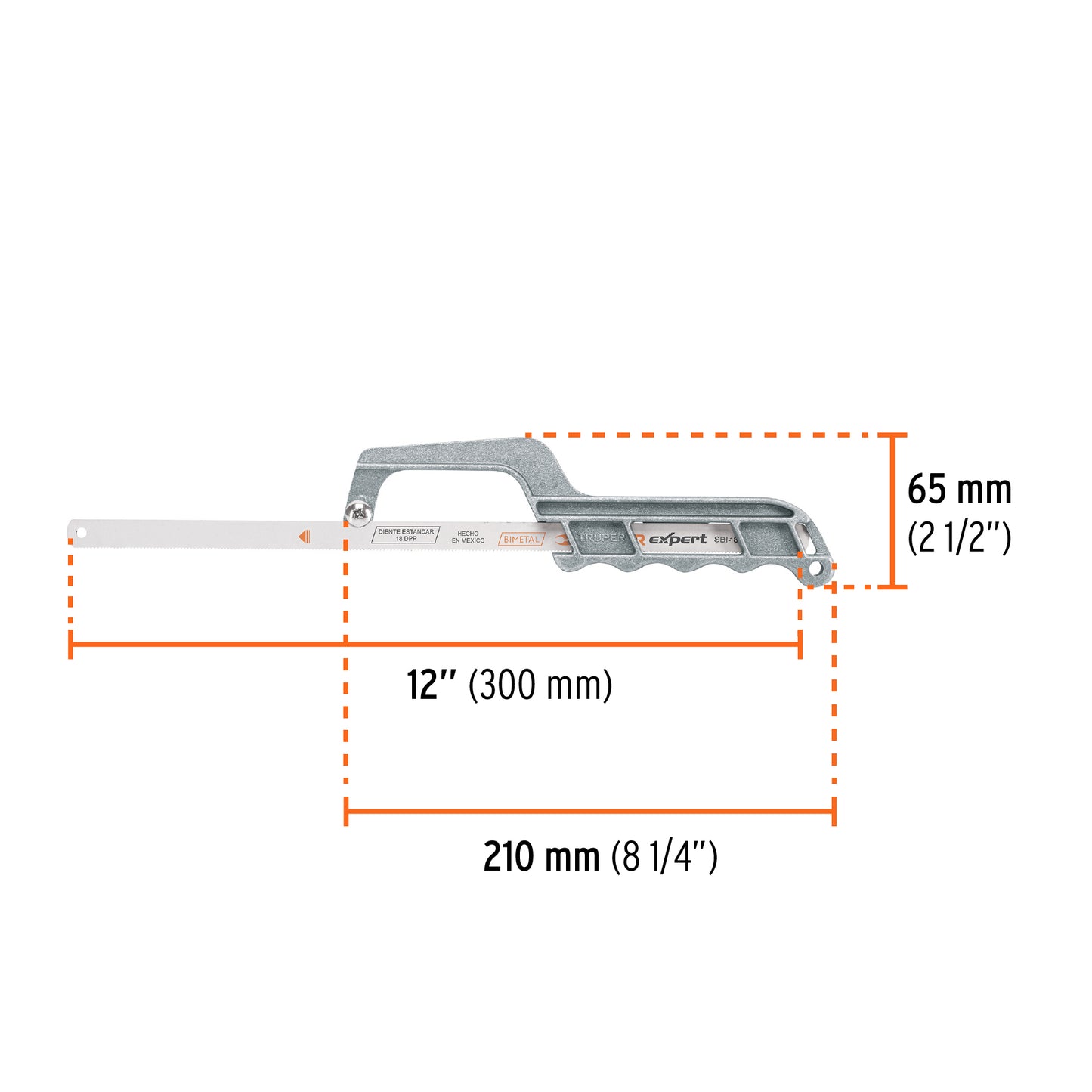 Mini sierra de arco de 12" de aluminio