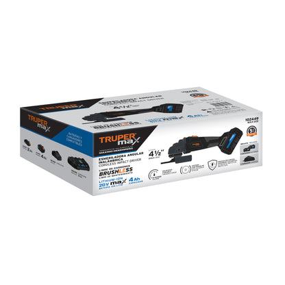 Esmeriladora inalámbrica de 4-1/2 in con batería 20 V