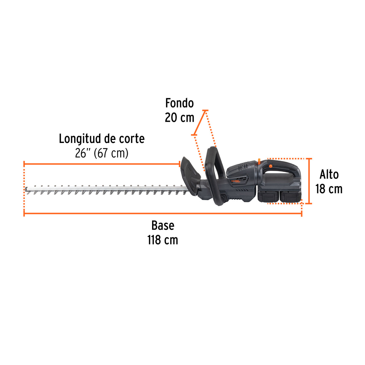 Cortasetos inalambrico 40V 2 baterias 4Ah - SKU 102490