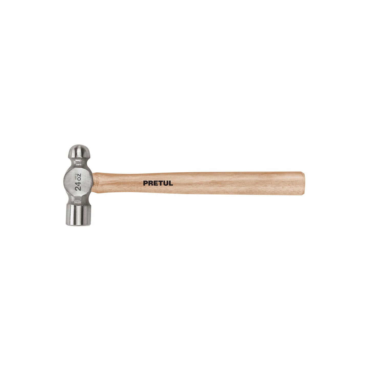Martillo de bola pulido de 24 oz con mango de madera