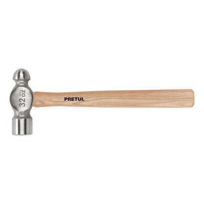 Martillo de bola pulido de 32 oz con mango de madera