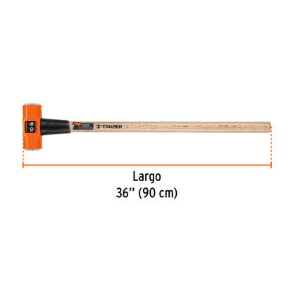 Marro octagonal de 10 lb con mango de madera de 90 cm