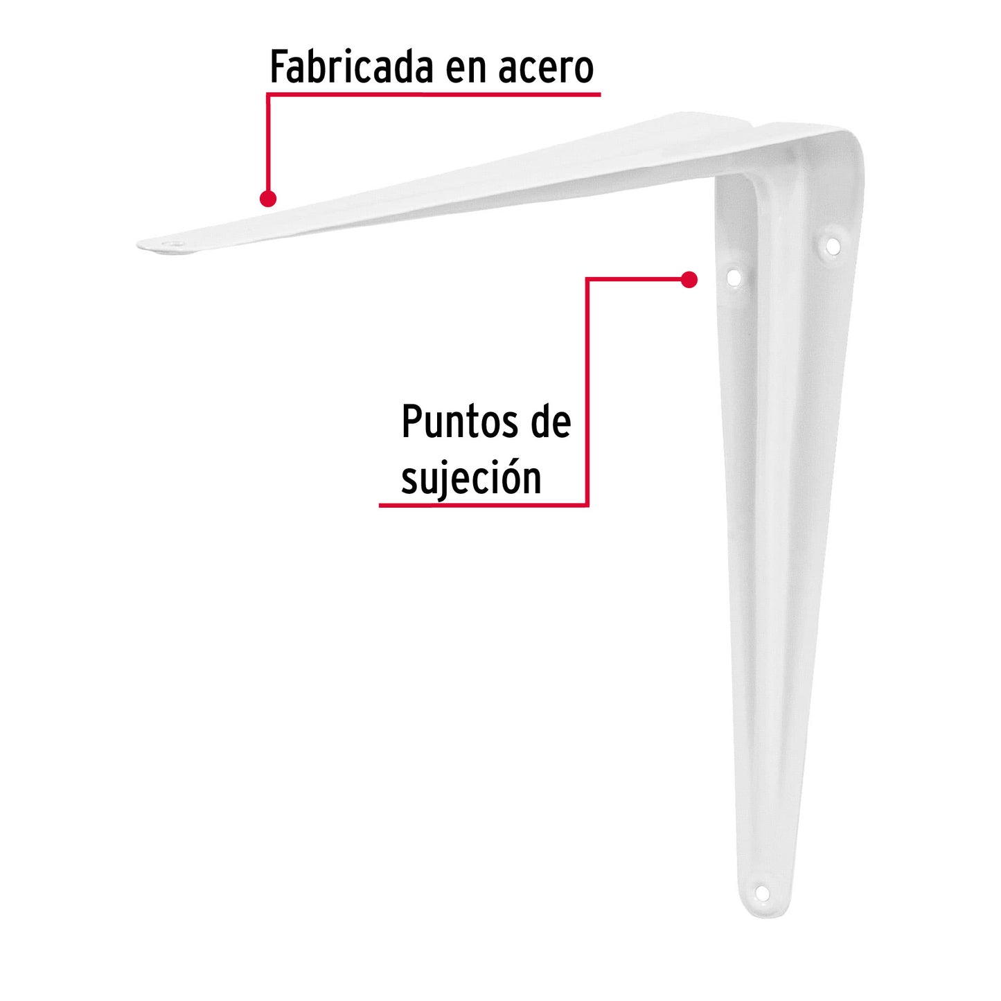 Ménsula Acero Blanca 8x10 Pulgadas