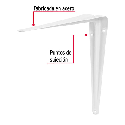 Ménsula Acero Blanca 8x10 Pulgadas