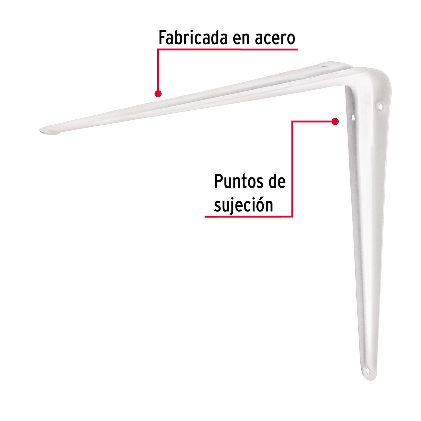 Ménsula Acero Blanca 10x12 Pulgadas