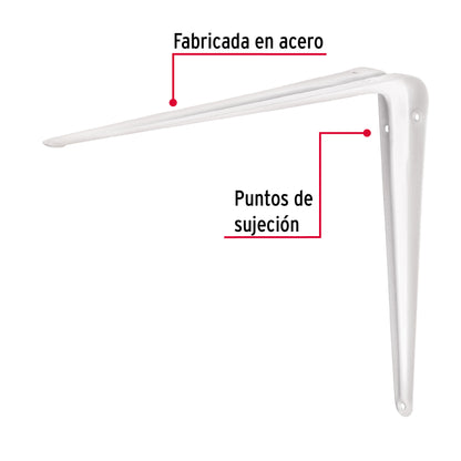 Ménsula Acero Blanca 10x12 Pulgadas