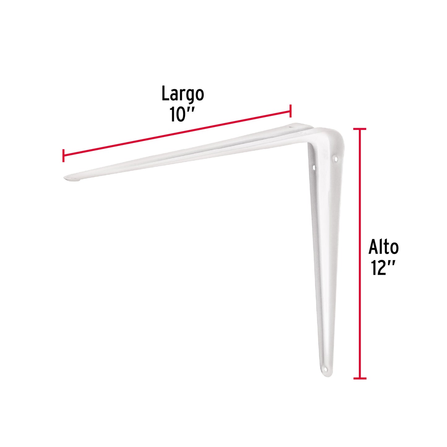 Ménsula Acero Blanca 10x12 Pulgadas