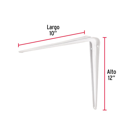 Ménsula Acero Blanca 10x12 Pulgadas