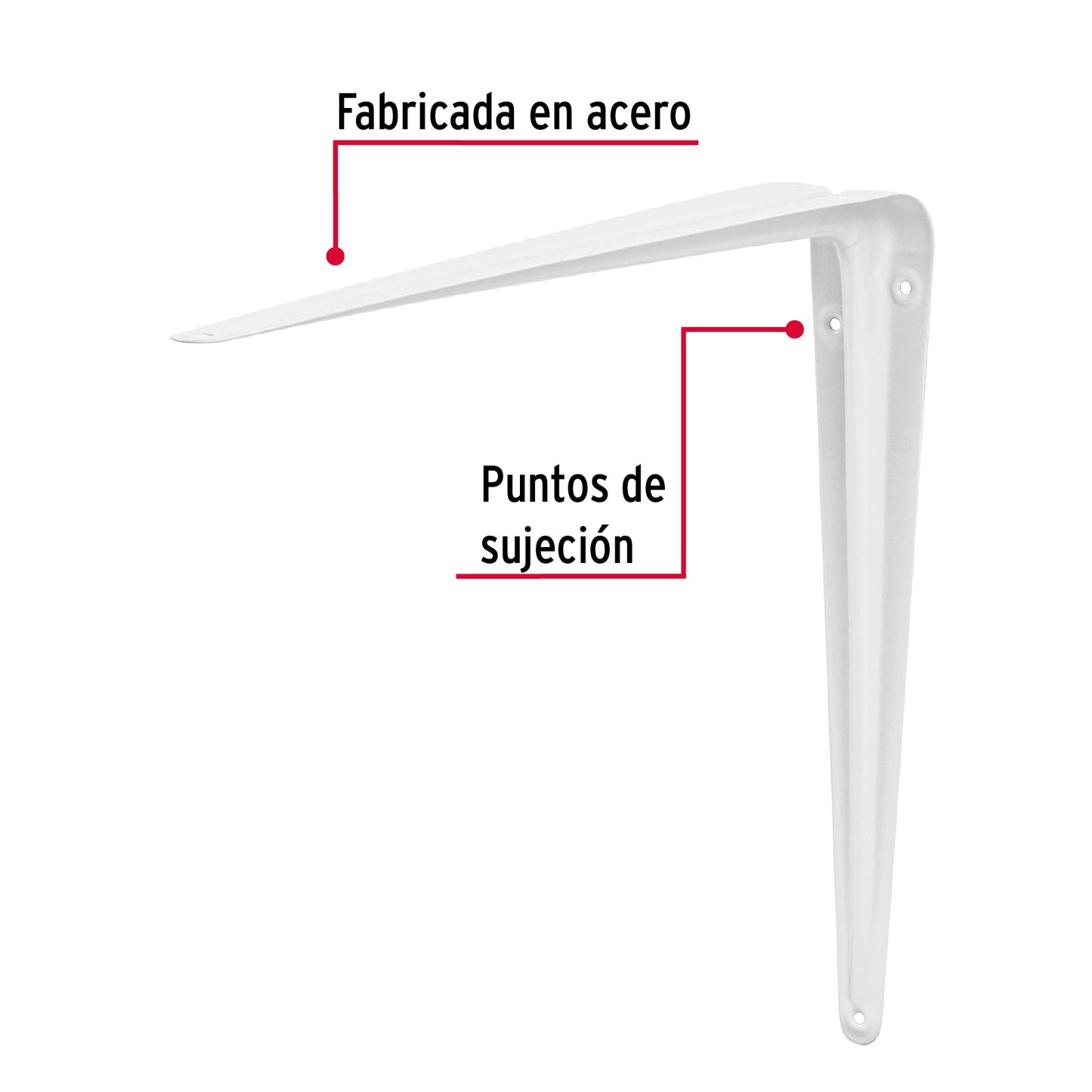 Ménsula Acero Blanca 12x14 Pulgadas