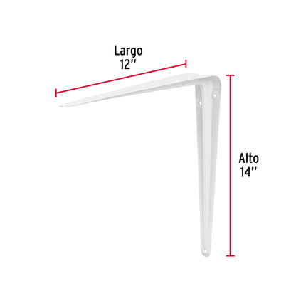 Ménsula Acero Blanca 12x14 Pulgadas