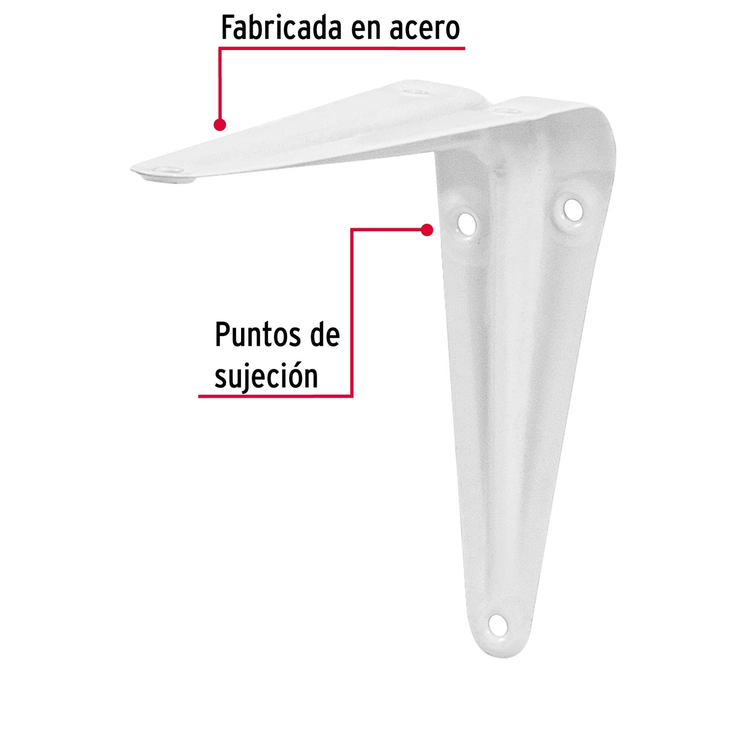 Ménsula Acero Blanca 4x5 Pulgadas