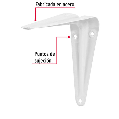 Ménsula Acero Blanca 4x5 Pulgadas