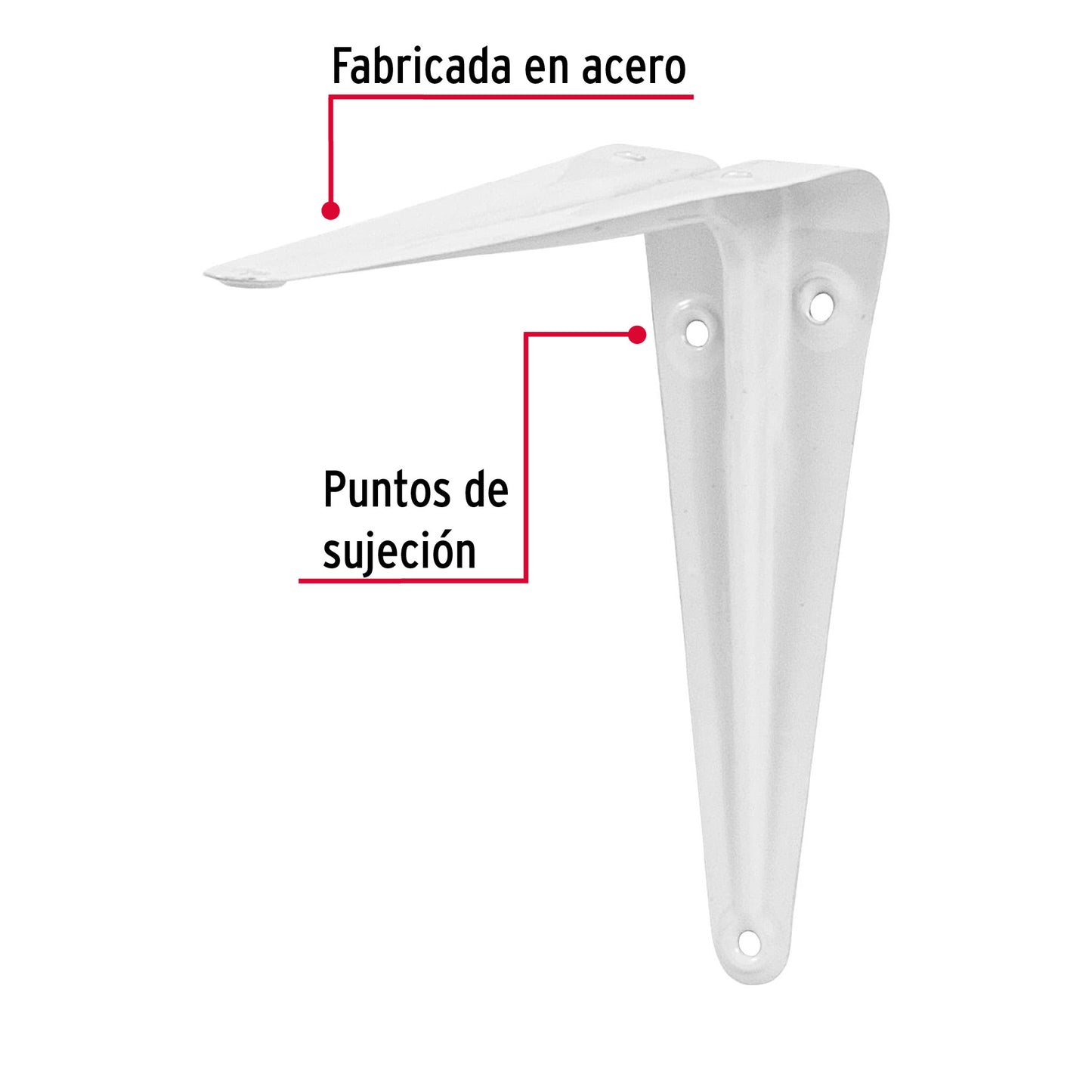 Ménsula Acero Blanca 5x6 Pulgadas