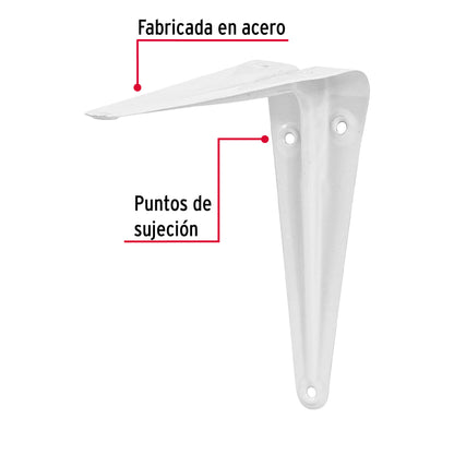 Ménsula Acero Blanca 5x6 Pulgadas