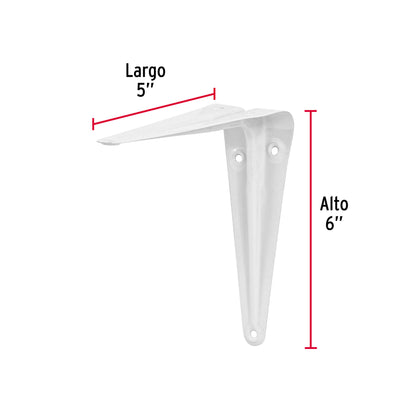 Ménsula Acero Blanca 5x6 Pulgadas