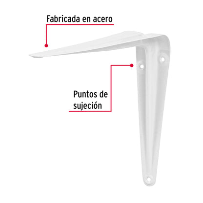 Ménsula Acero Blanca 6x8 Pulgadas